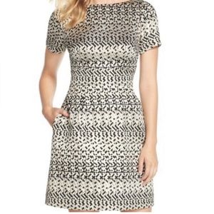 Vince Camuto Metallic Jacquard A-Line Dress